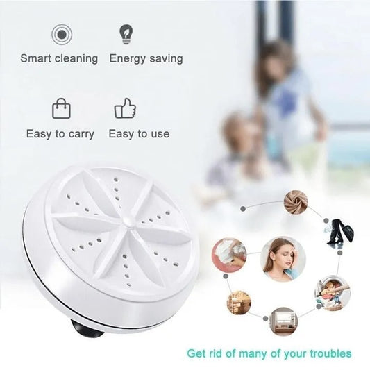 Mini Portable Ultrasonic Turbine Washing Machine